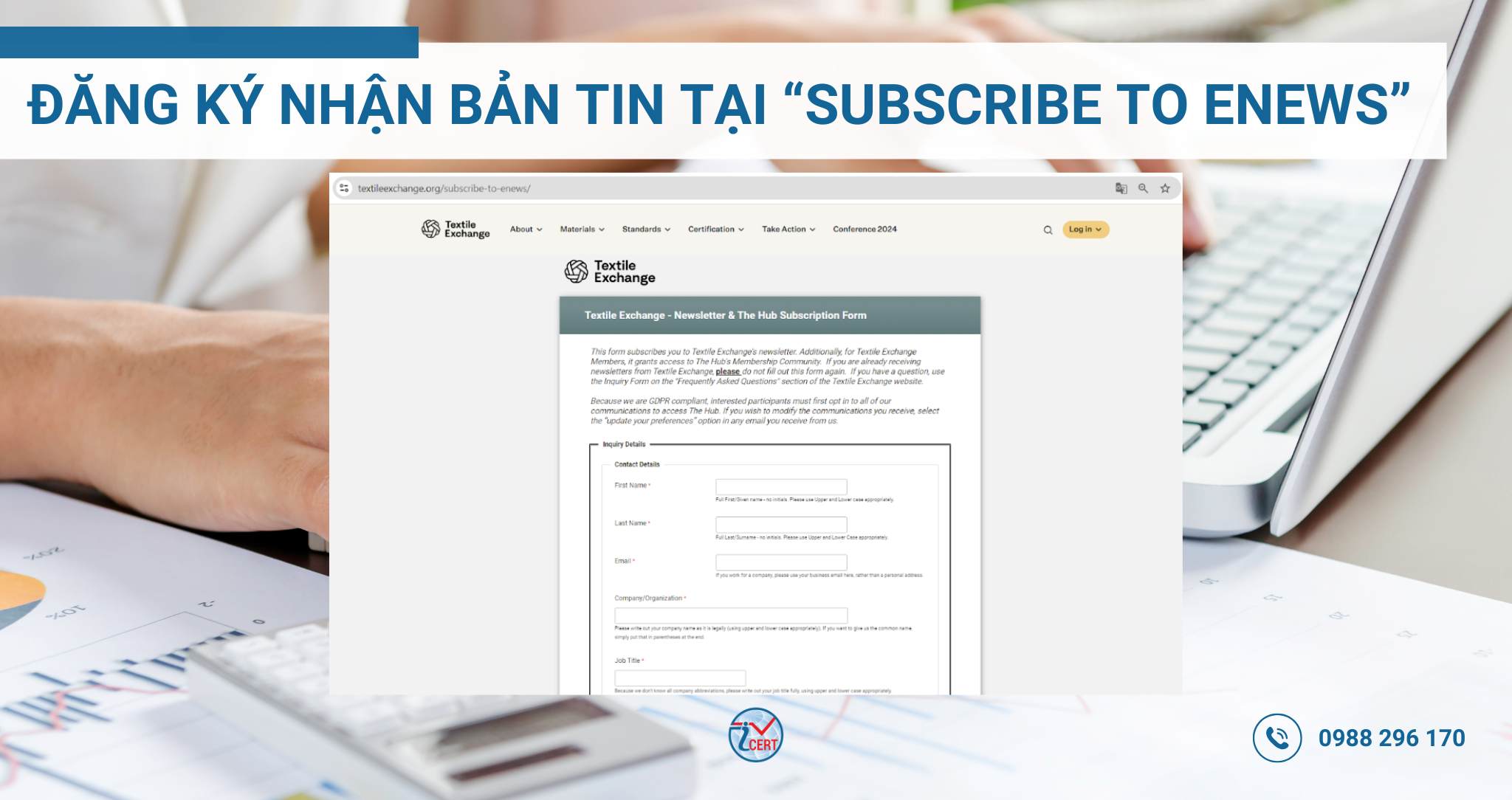 Đăng ký nhận thông tin mới tại Textile Exchange