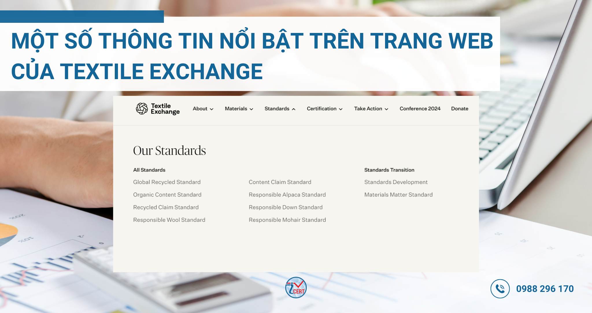 Vài thông tin nổi bật trên website Textile Exchange