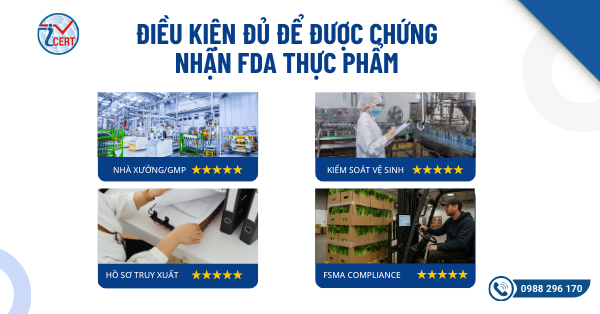 Điều kiện đủ để nhận chứng nhận FDA thực phẩm