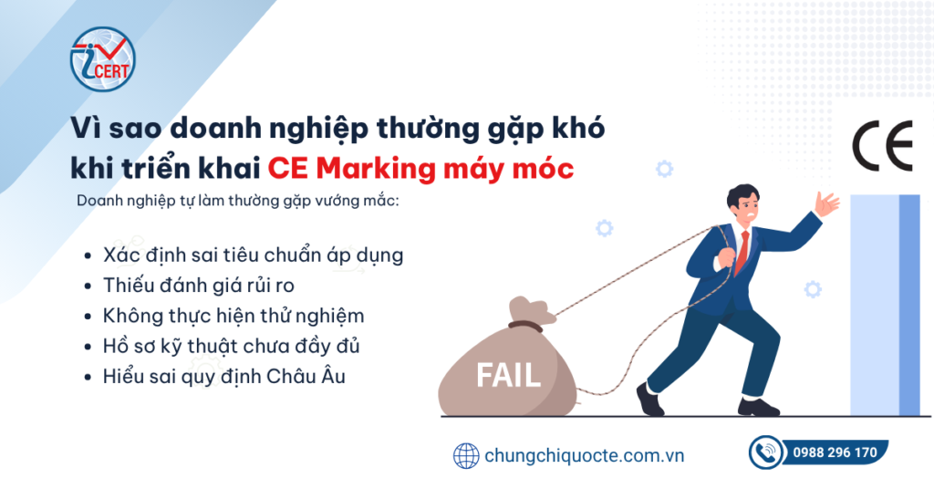 khó khăn khi triển khai CE Marking máy móc