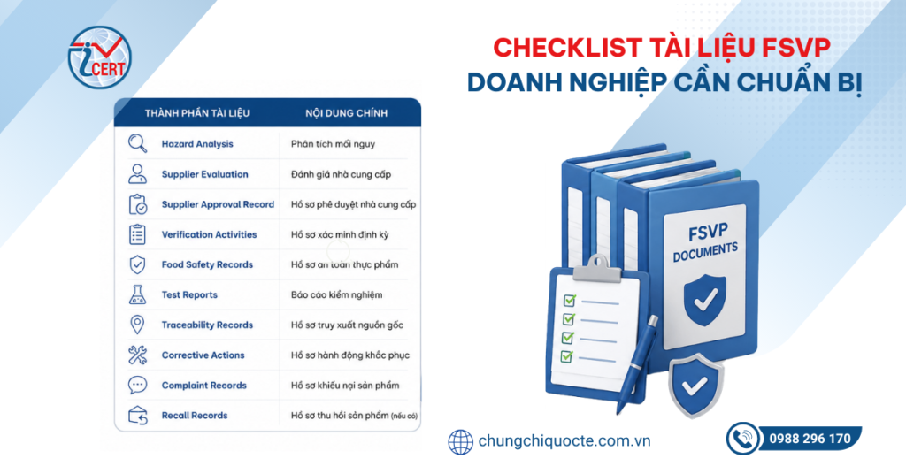 Checklist tài liệu FSVP doanh nghiệp cần chuẩn bị
